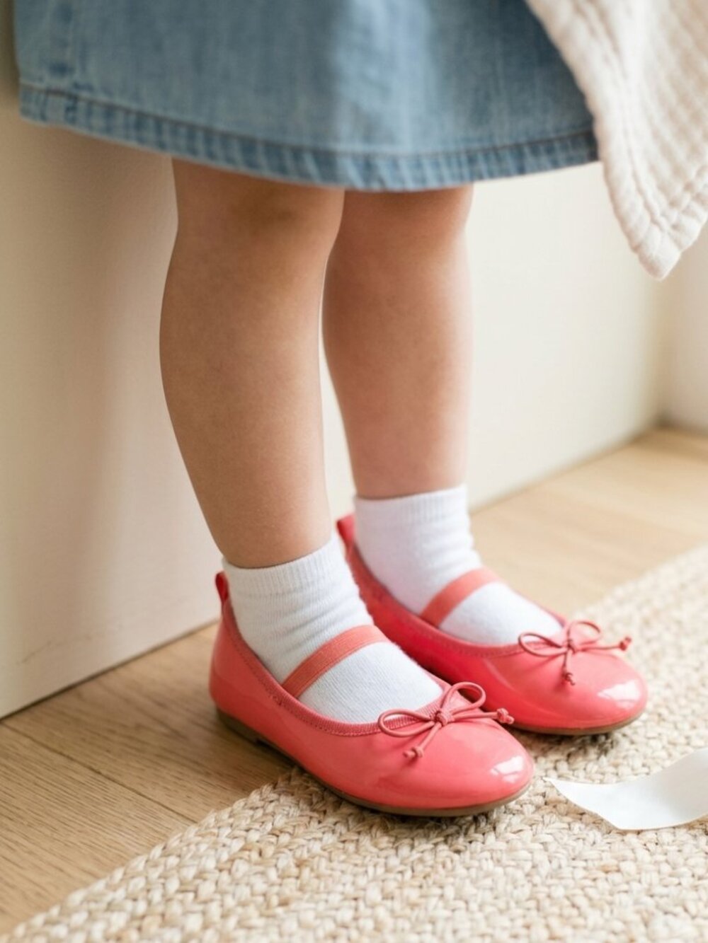 Joe fresh Toddler Girls Coral Pink Patent Ballet Flats - Size 7